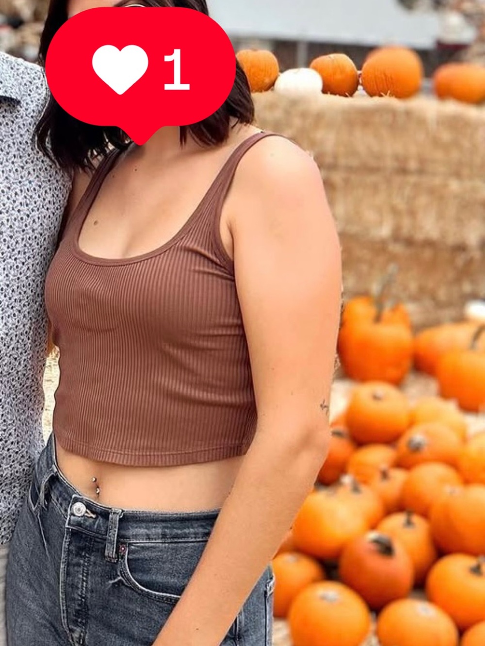 Brown Ribbed Tank Top - Women